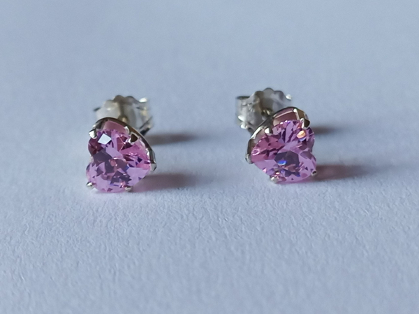 pinke zirkonia-silber-ohrringe